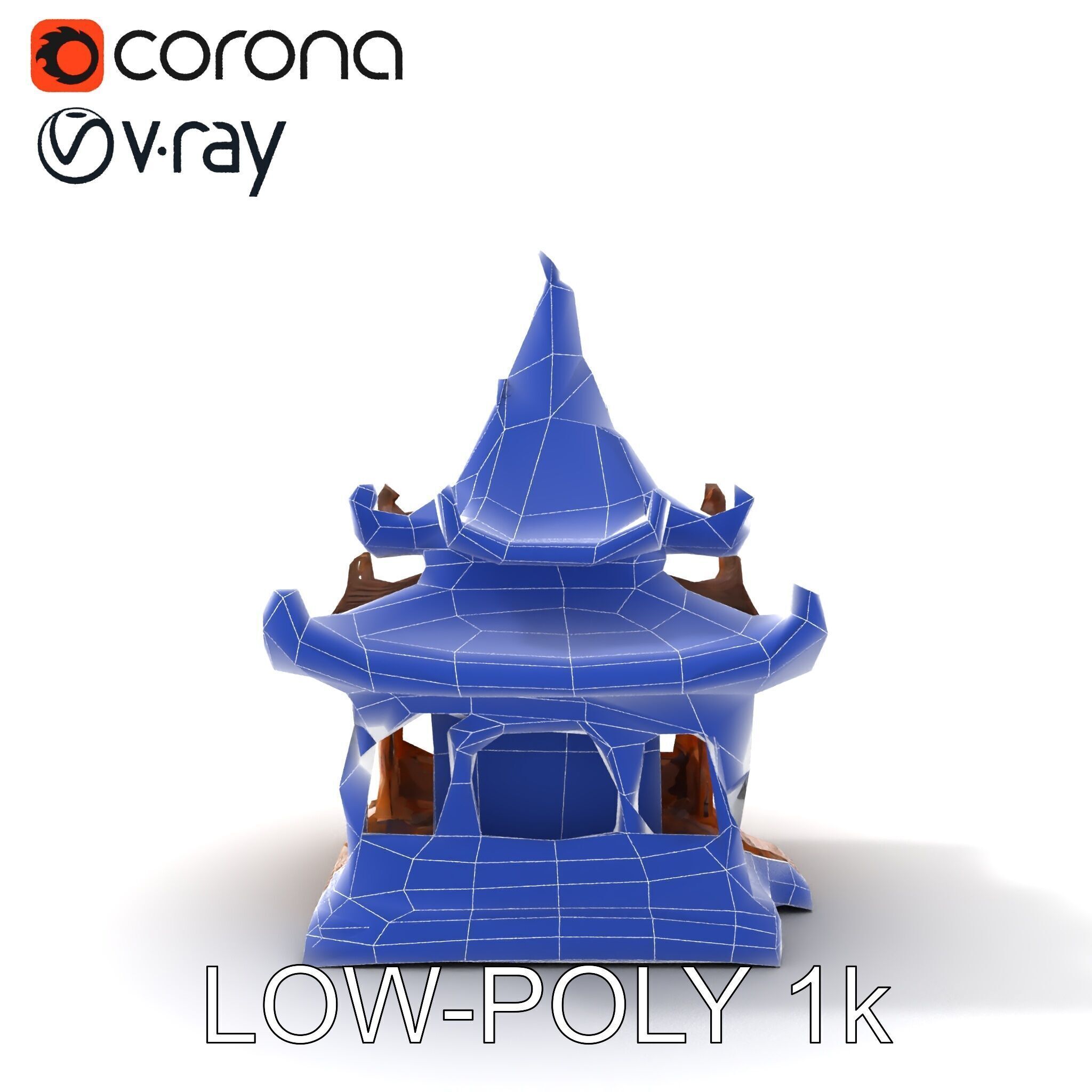 Traditional Pagoda Model Pack for Architectural Visualization Low-poly 3D model_27