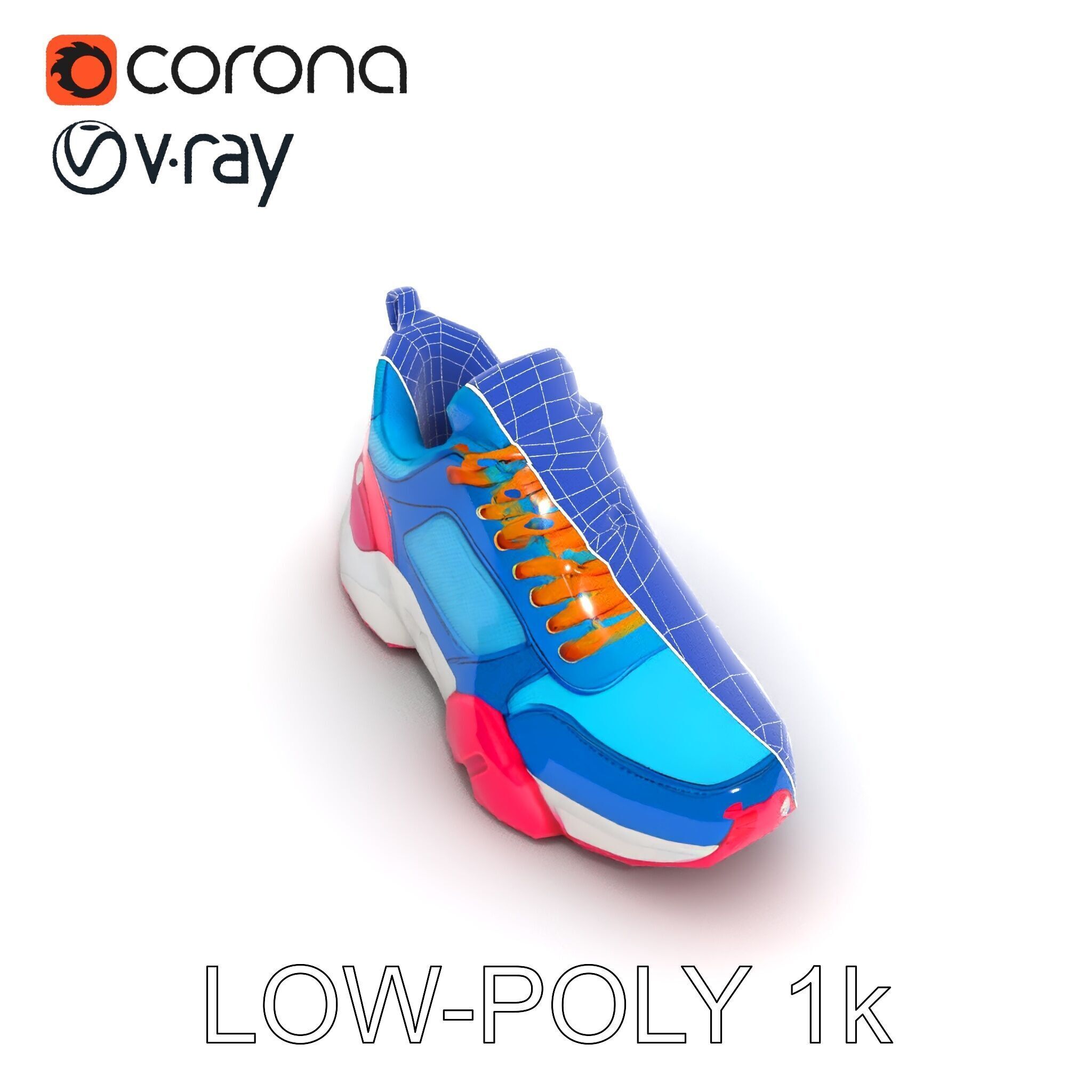 Colorful Sneaker Model Pack Low-poly 3D model_16