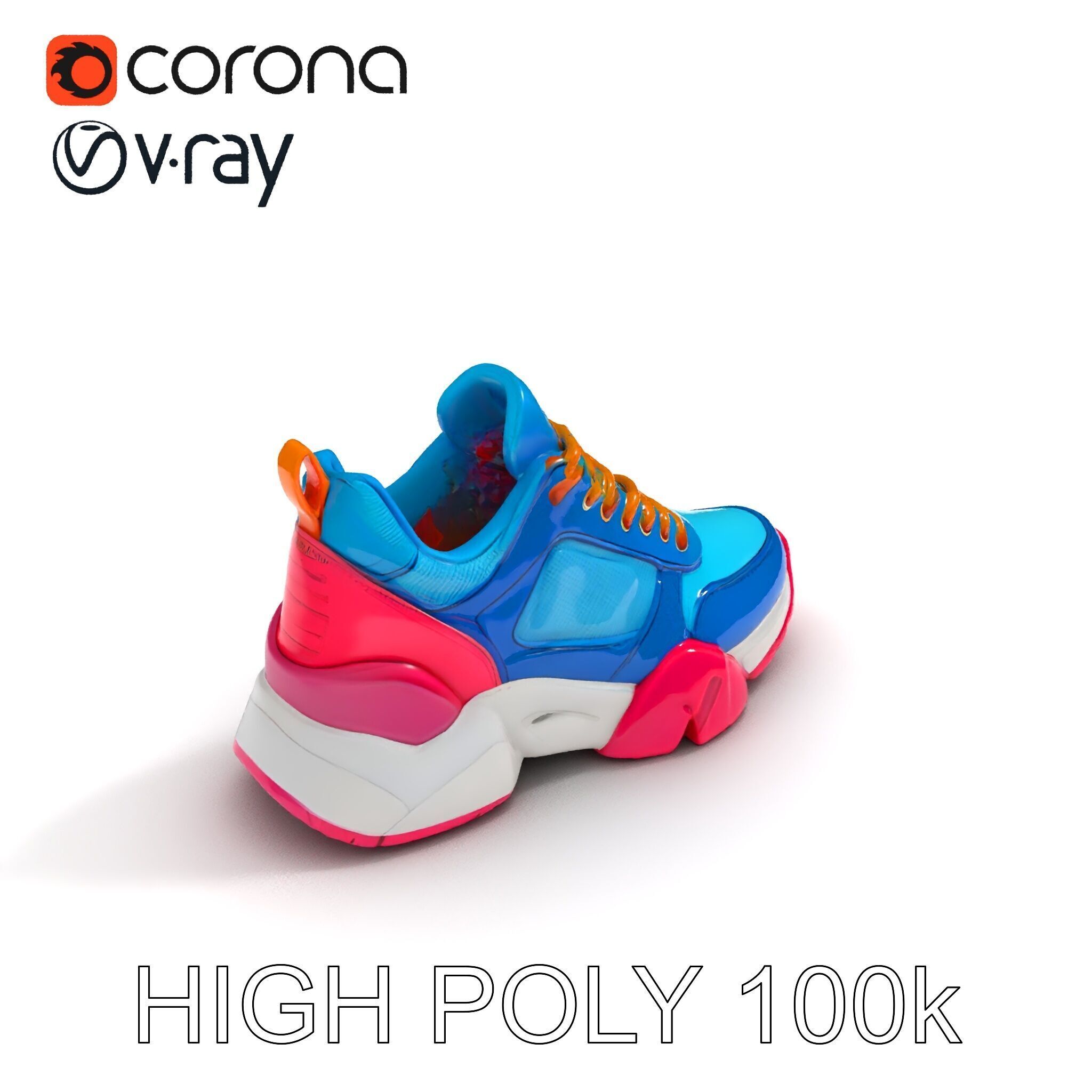 Colorful Sneaker Model Pack Low-poly 3D model_14