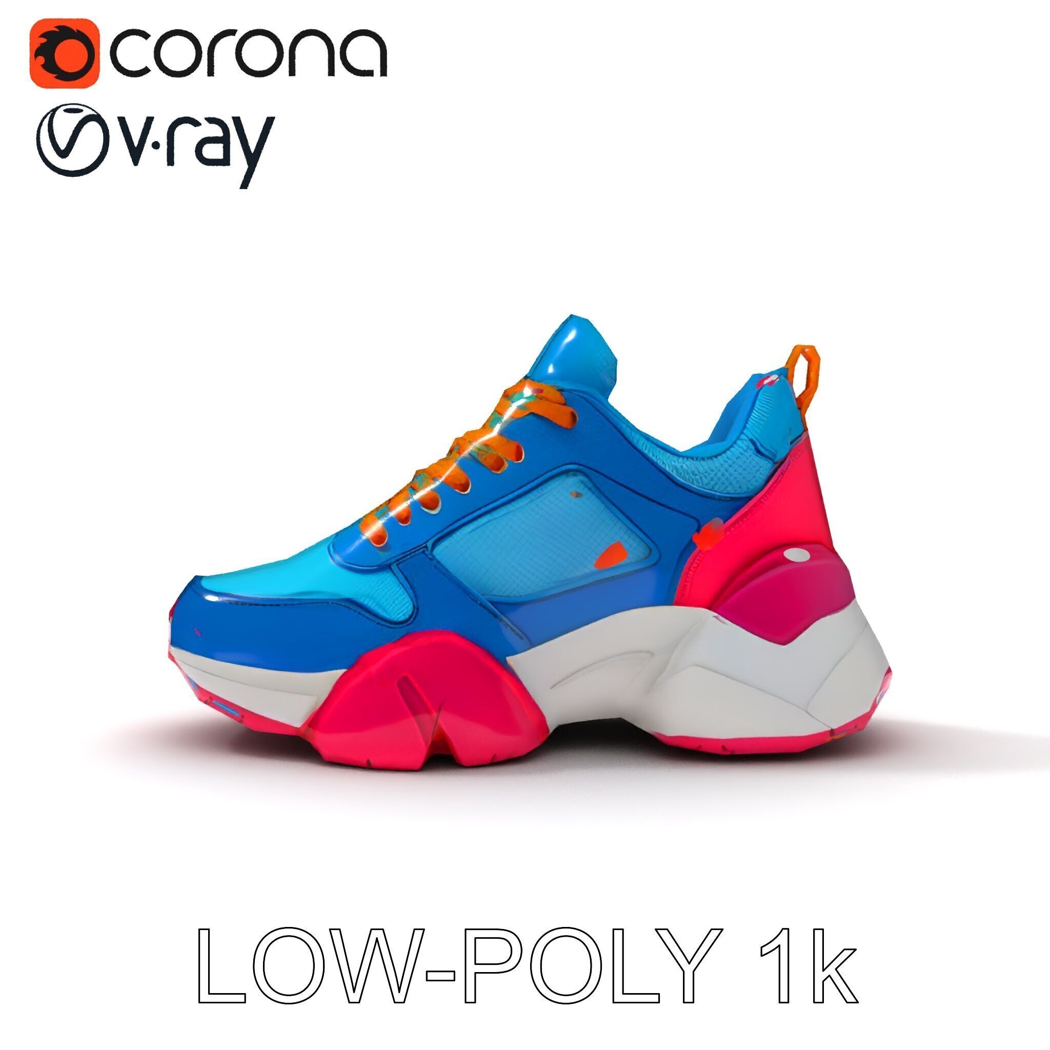 Colorful Sneaker Model Pack Low-poly 3D model_10