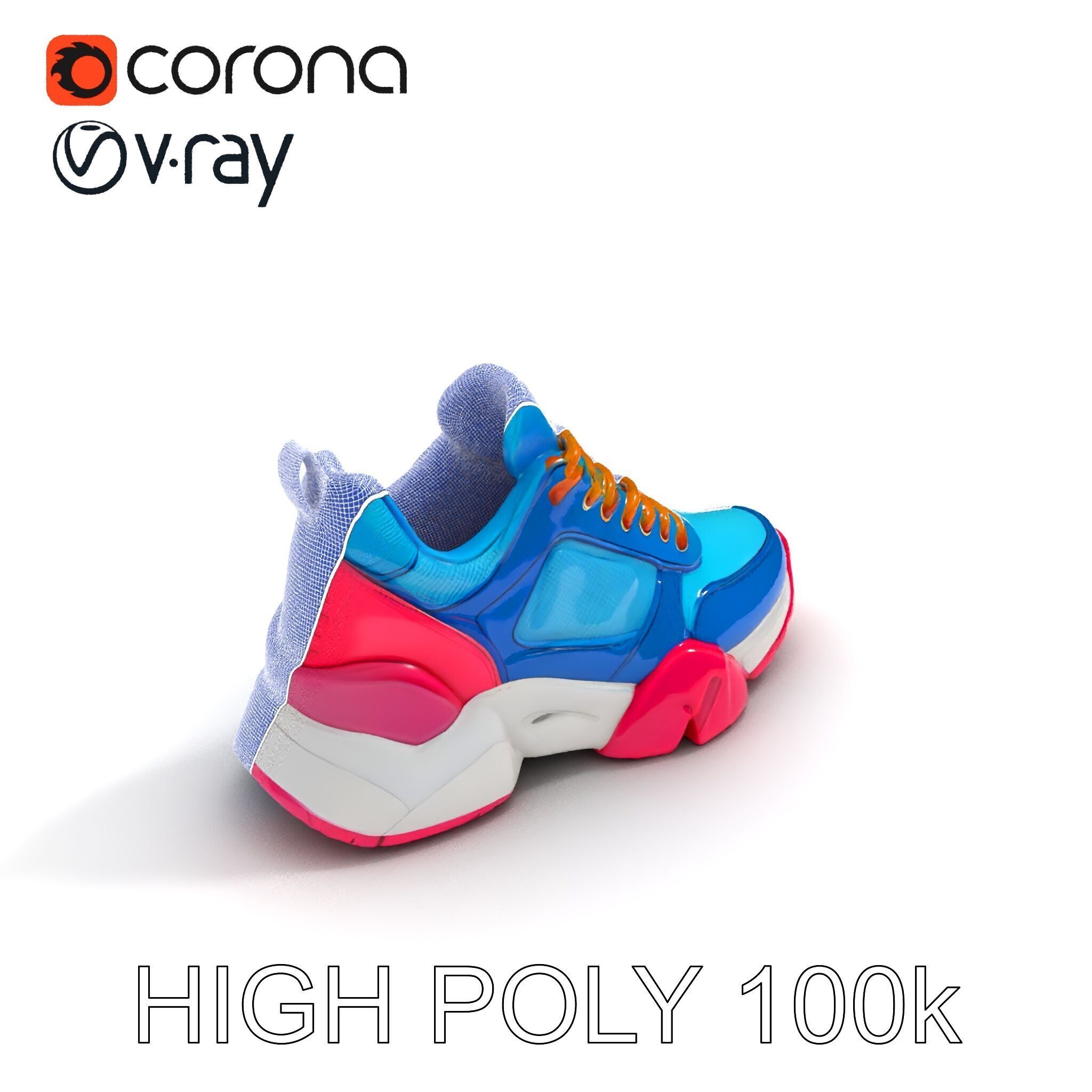 Colorful Sneaker Model Pack Low-poly 3D model_8