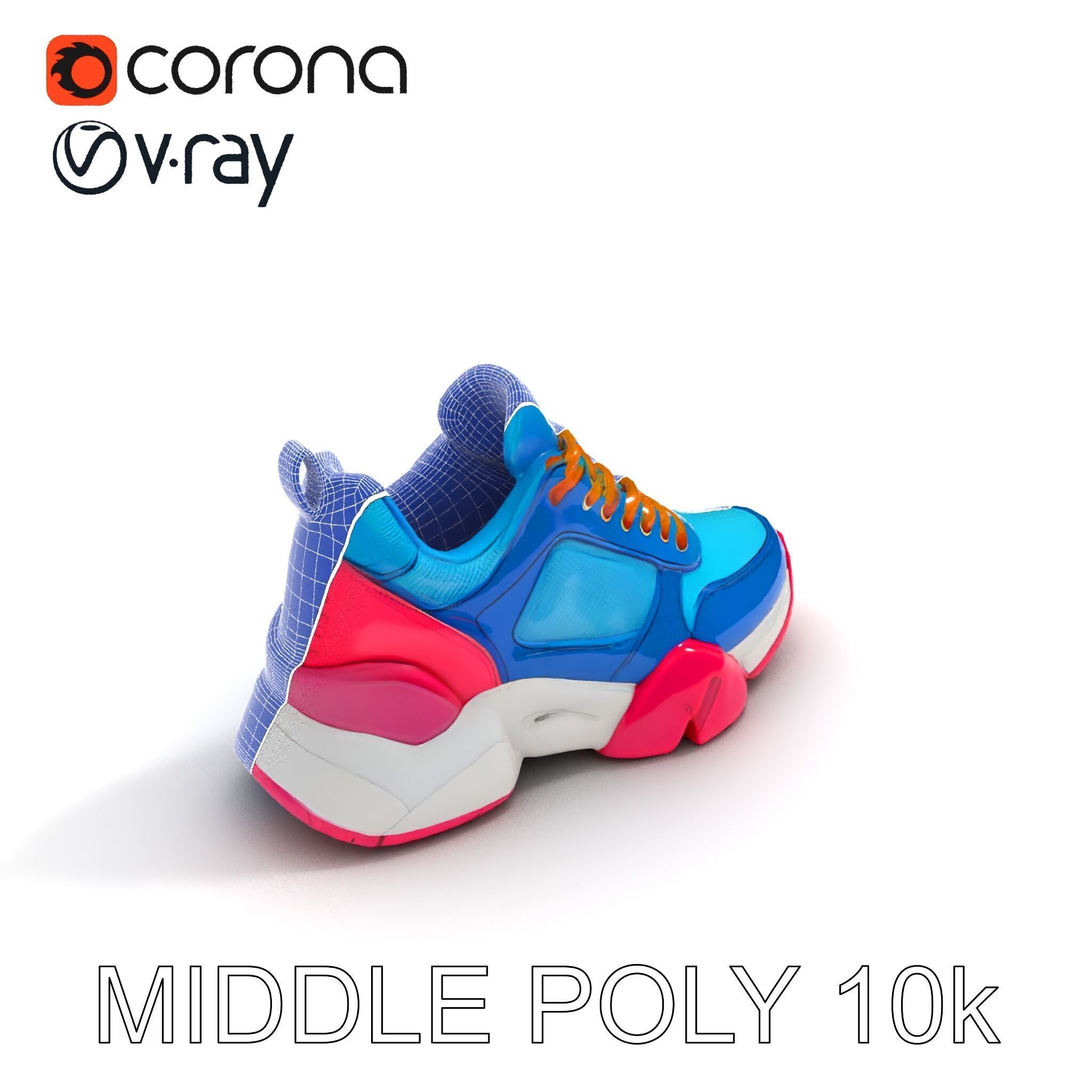 Colorful Sneaker Model Pack Low-poly 3D model_9