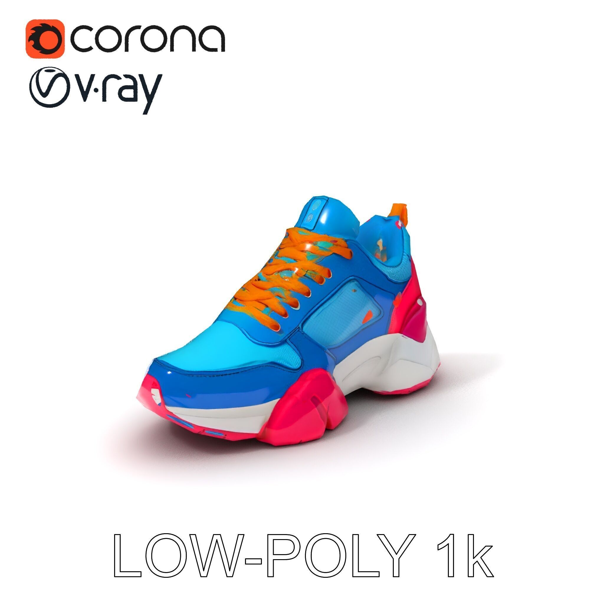 Colorful Sneaker Model Pack Low-poly 3D model_13