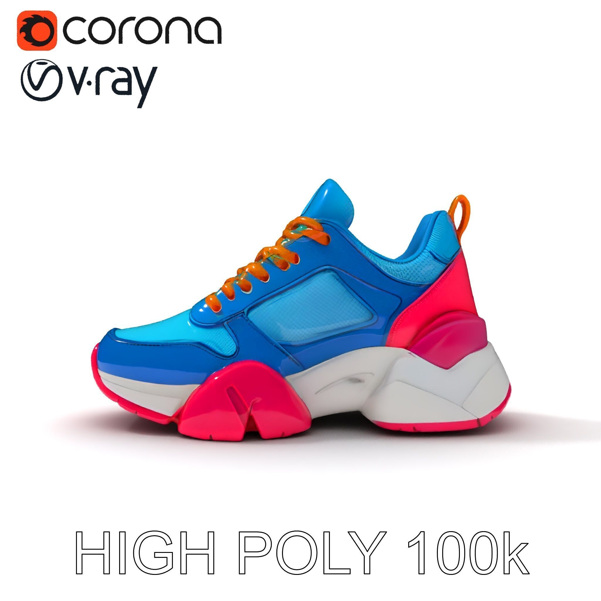 Colorful Sneaker Model Pack Low-poly 3D model_19