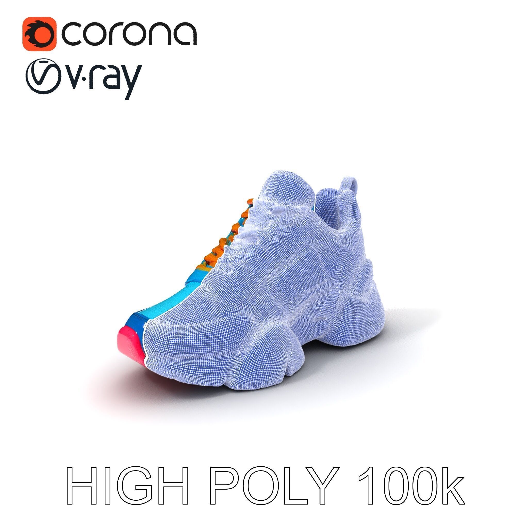 Colorful Sneaker Model Pack Low-poly 3D model_3