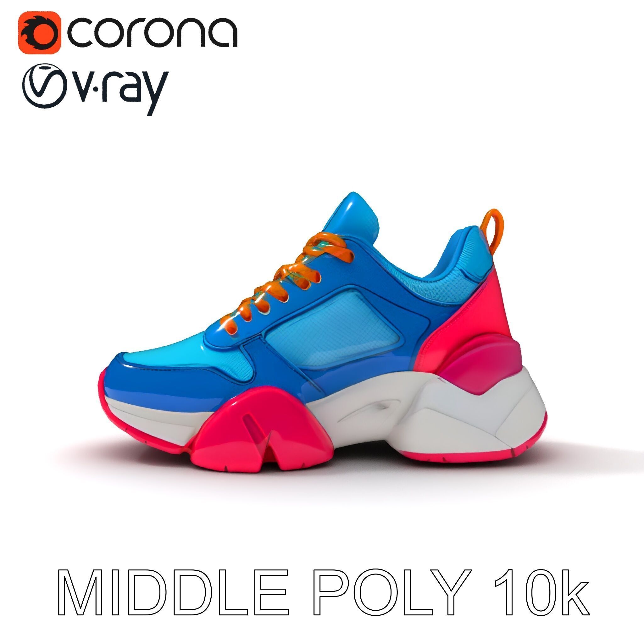 Colorful Sneaker Model Pack Low-poly 3D model_12