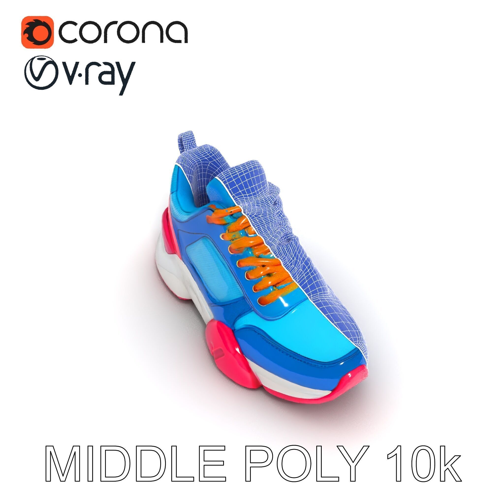 Colorful Sneaker Model Pack Low-poly 3D model_23