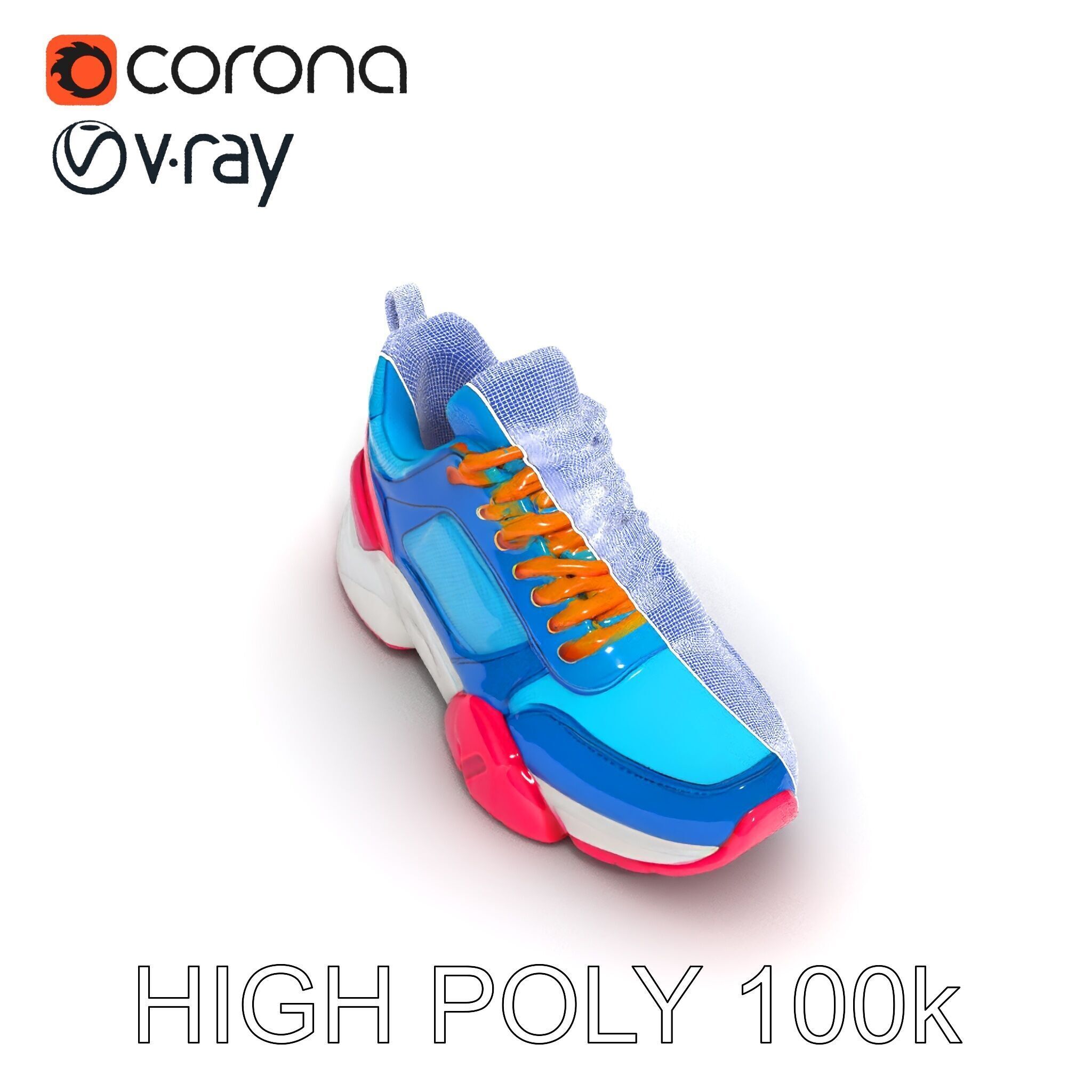 Colorful Sneaker Model Pack Low-poly 3D model_27