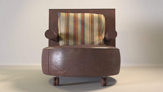 Modern Leather Armchair 3D model 2