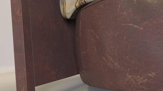 Modern Leather Armchair 3D model 7
