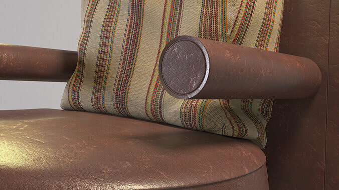 Modern Leather Armchair 3D model 6