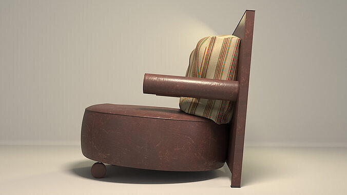 Modern Leather Armchair 3D model 3