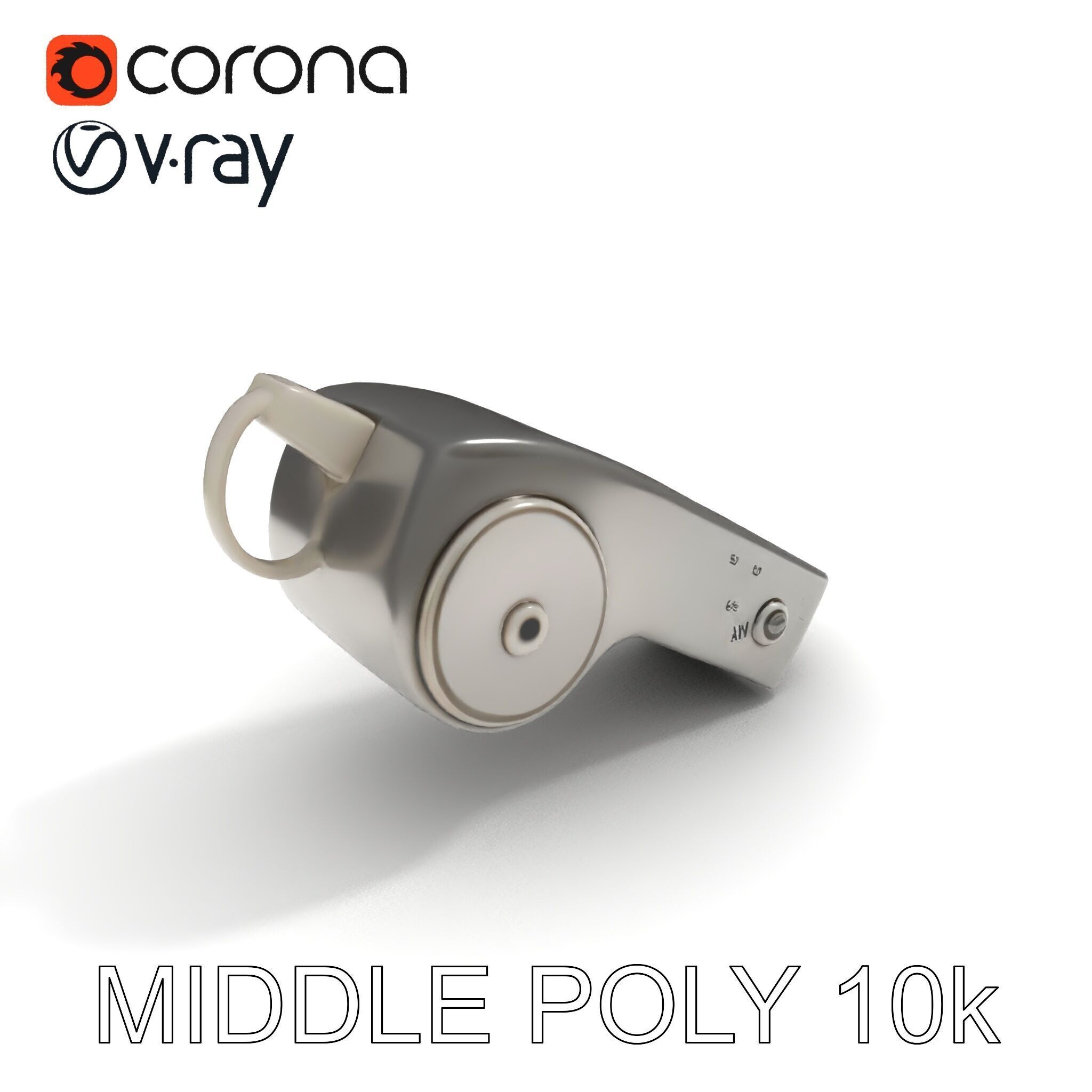 Metallic Whistle D Model Pack Low-poly 3D model_6