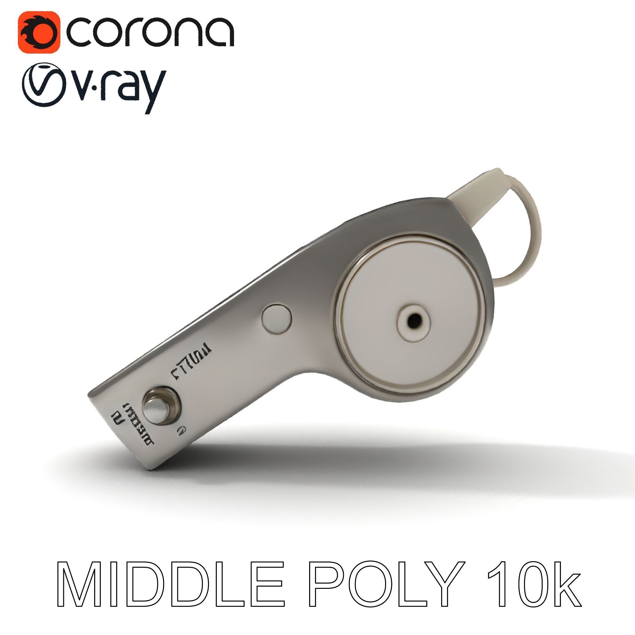 Metallic Whistle D Model Pack Low-poly 3D model_9