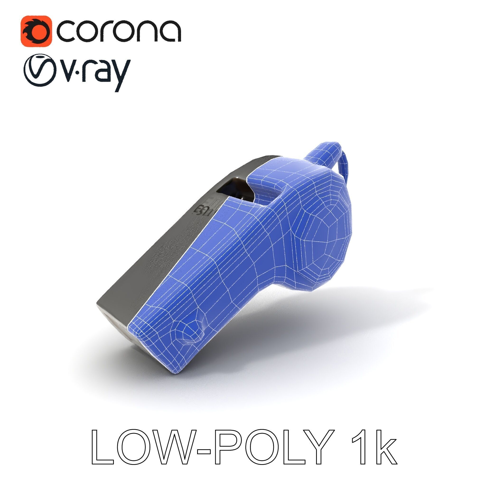 Metallic Whistle D Model Pack Low-poly 3D model_14