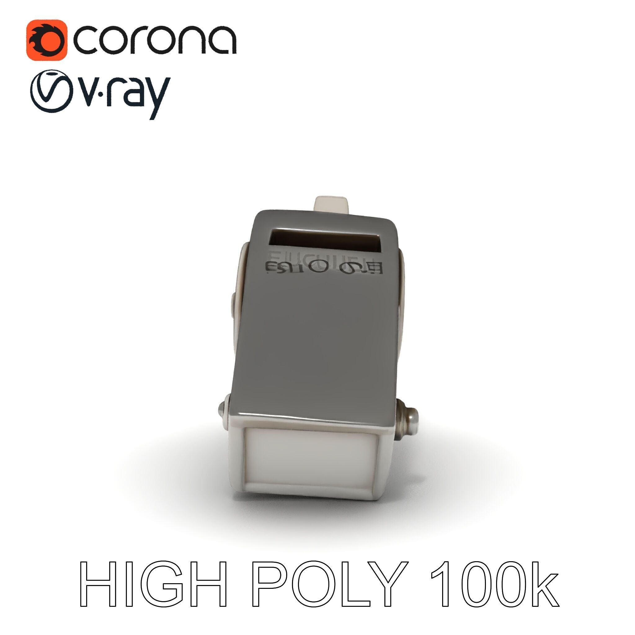 Metallic Whistle D Model Pack Low-poly 3D model_25