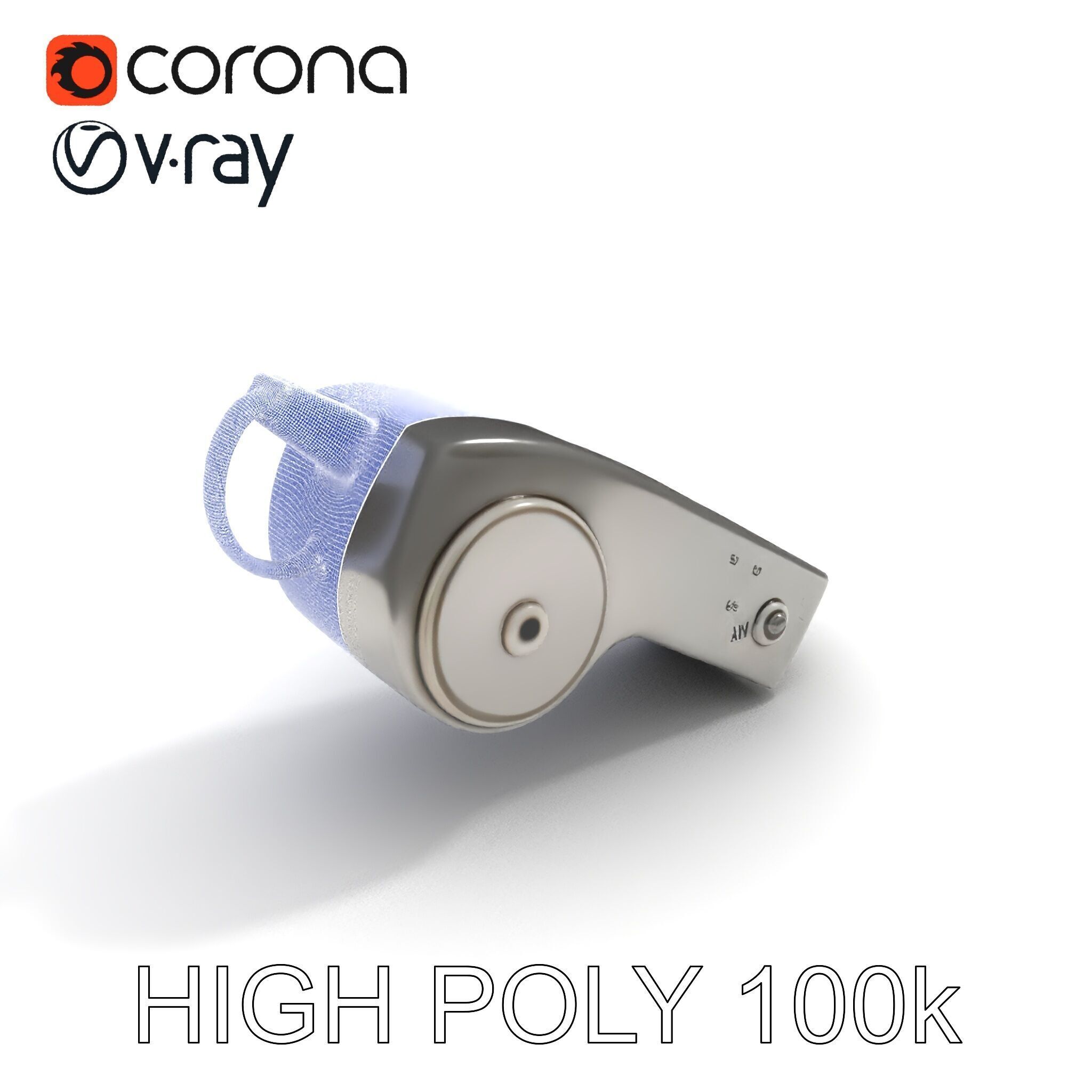 Metallic Whistle D Model Pack Low-poly 3D model_35