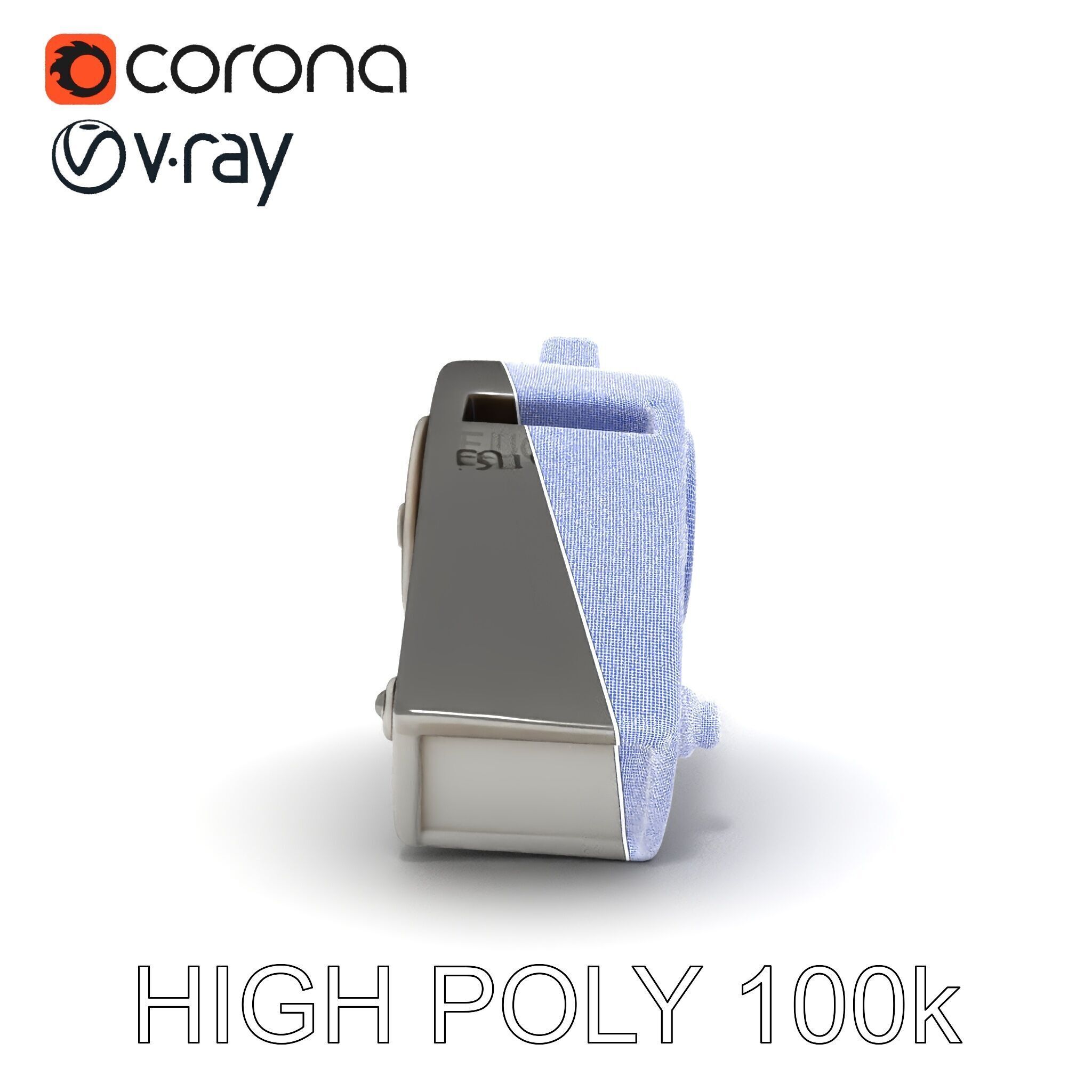 Metallic Whistle D Model Pack Low-poly 3D model_34