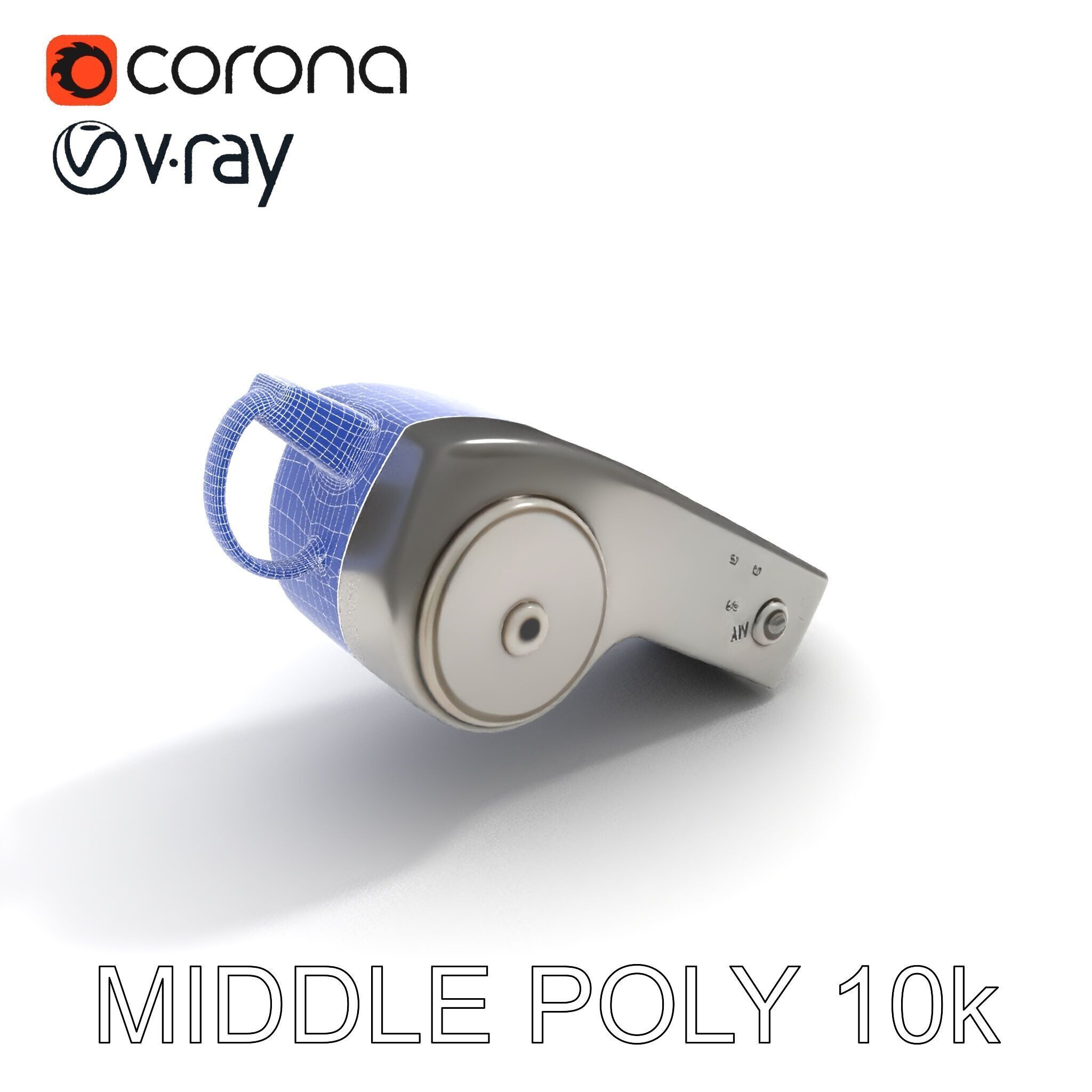 Metallic Whistle D Model Pack Low-poly 3D model_16
