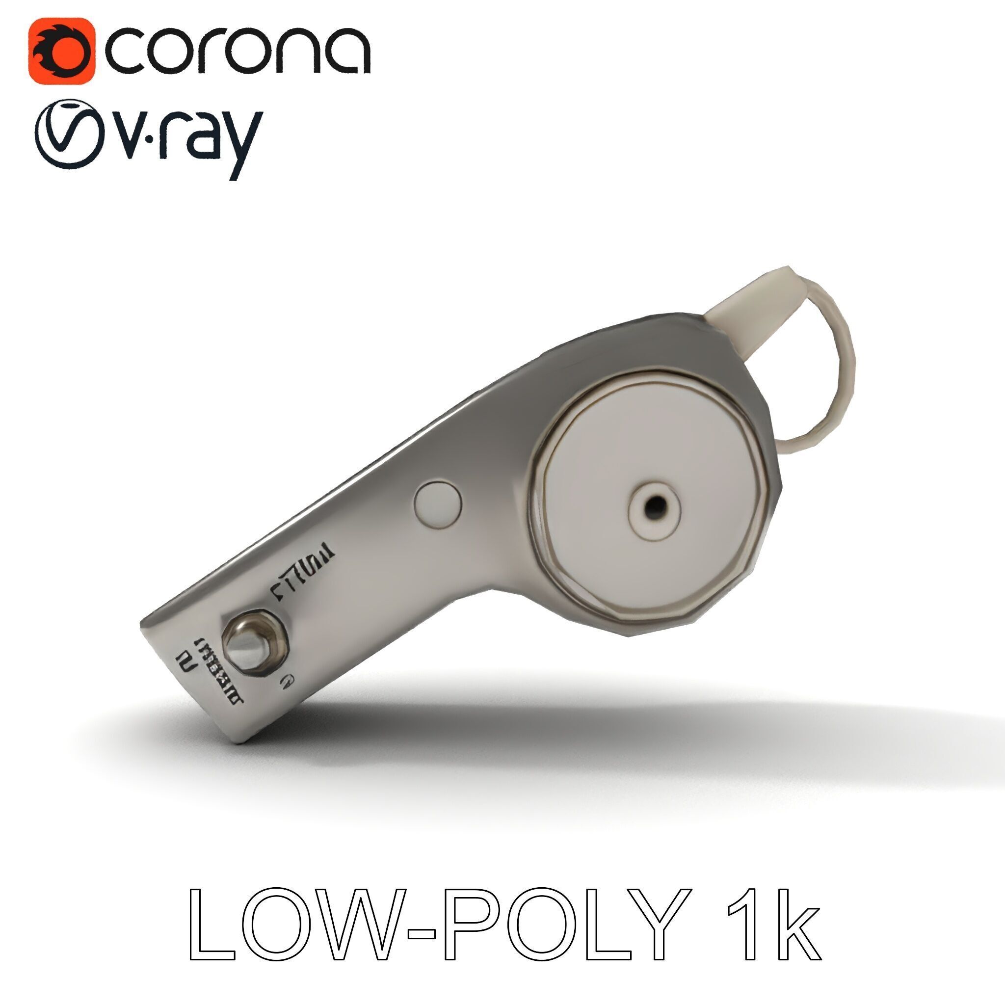 Metallic Whistle D Model Pack Low-poly 3D model_33