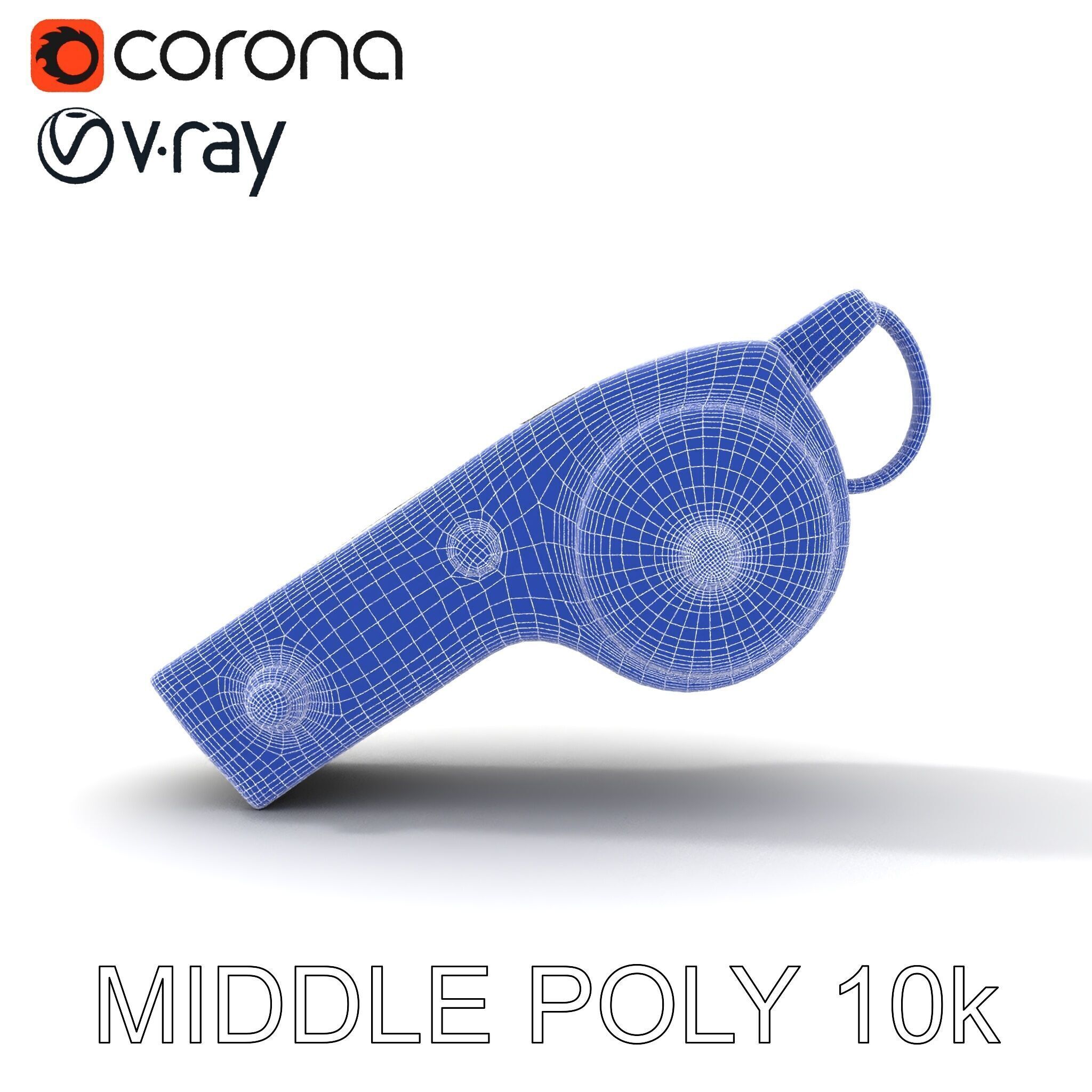 Metallic Whistle D Model Pack Low-poly 3D model_32