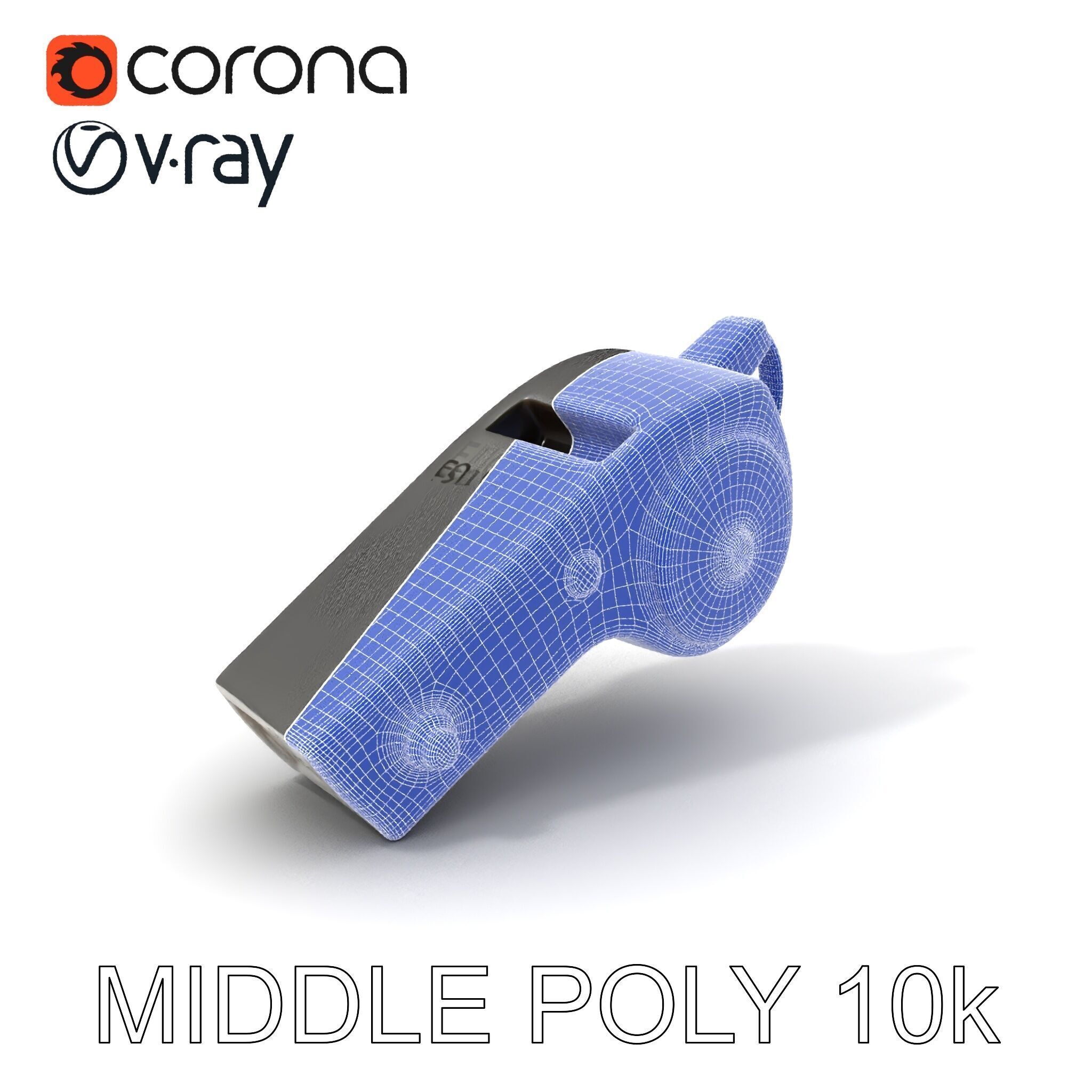 Metallic Whistle D Model Pack Low-poly 3D model_26