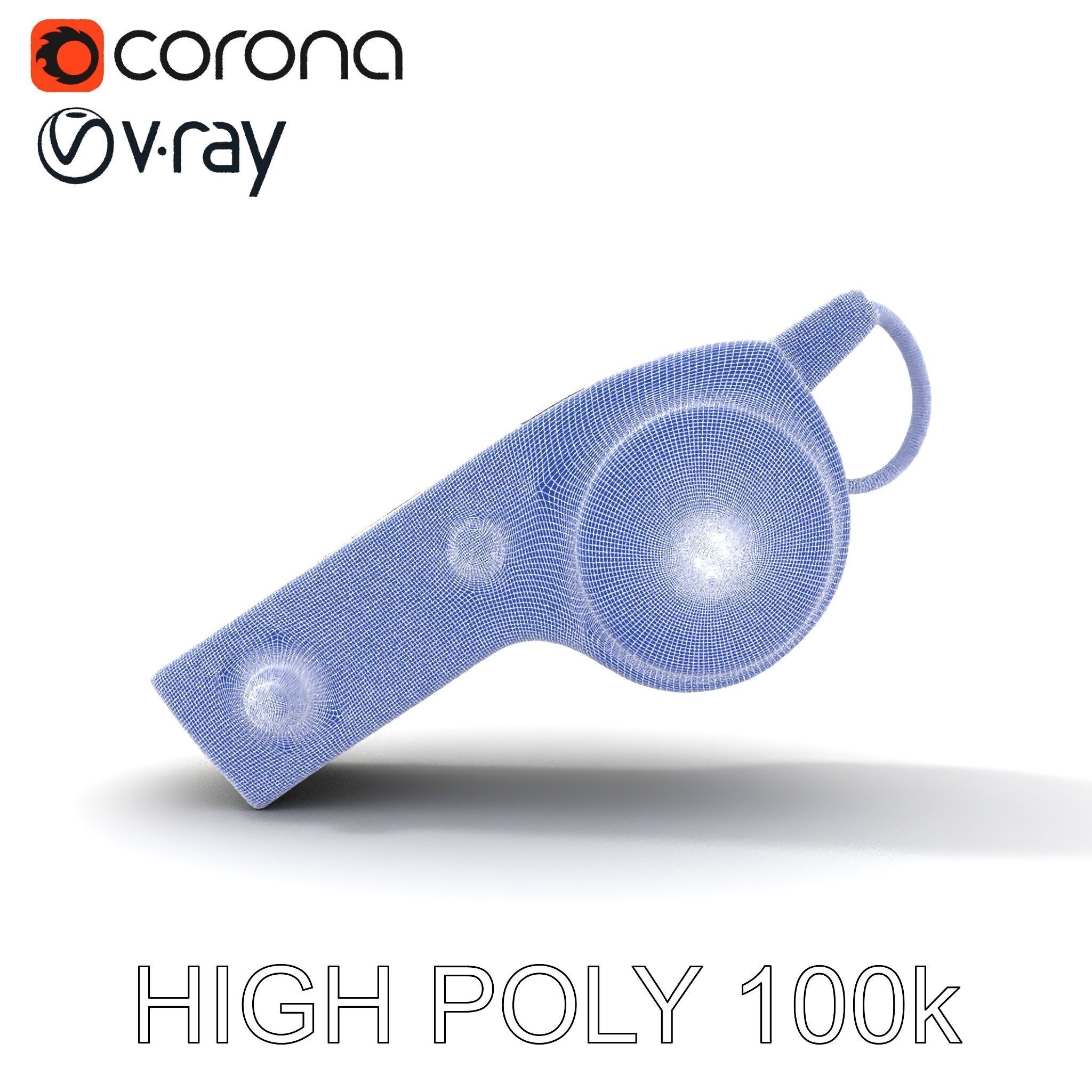 Metallic Whistle D Model Pack Low-poly 3D model_18
