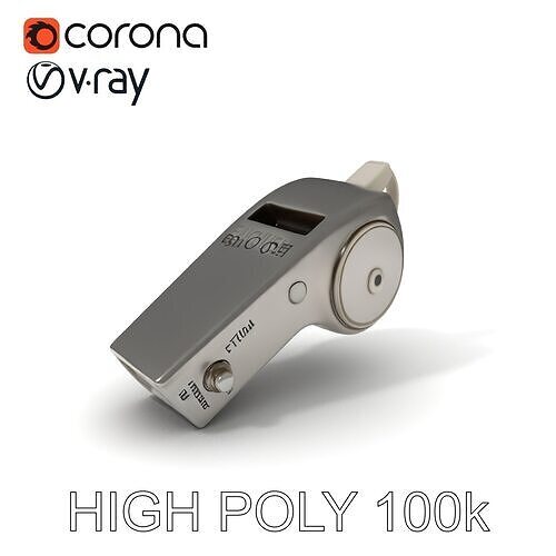 Metallic Whistle D Model Pack Low-poly 3D model