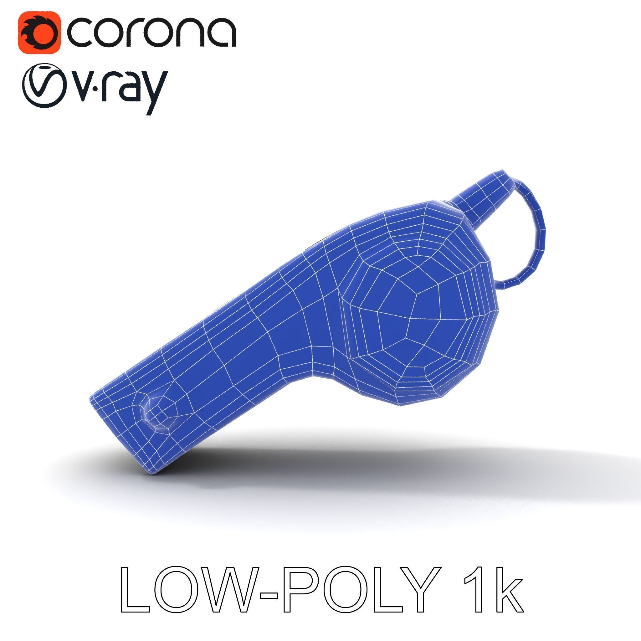 Metallic Whistle D Model Pack Low-poly 3D model_30