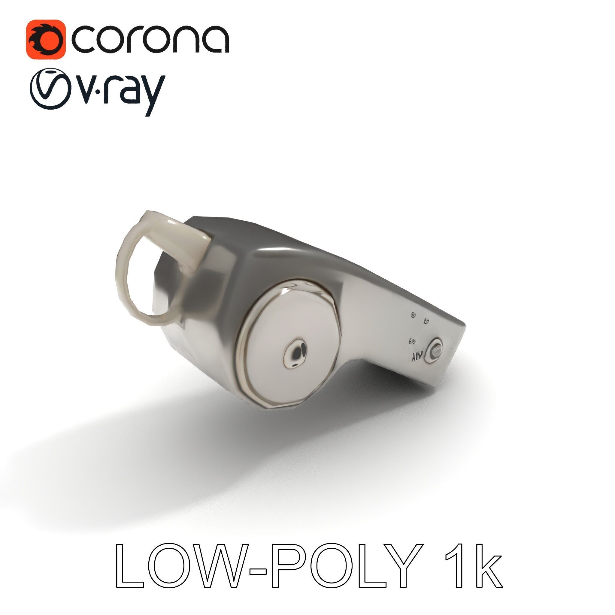 Metallic Whistle D Model Pack Low-poly 3D model_20