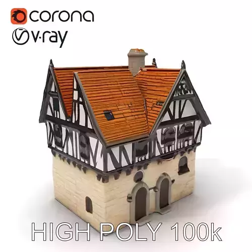 Tudor House Architectural Model Pack Low-poly 3D model