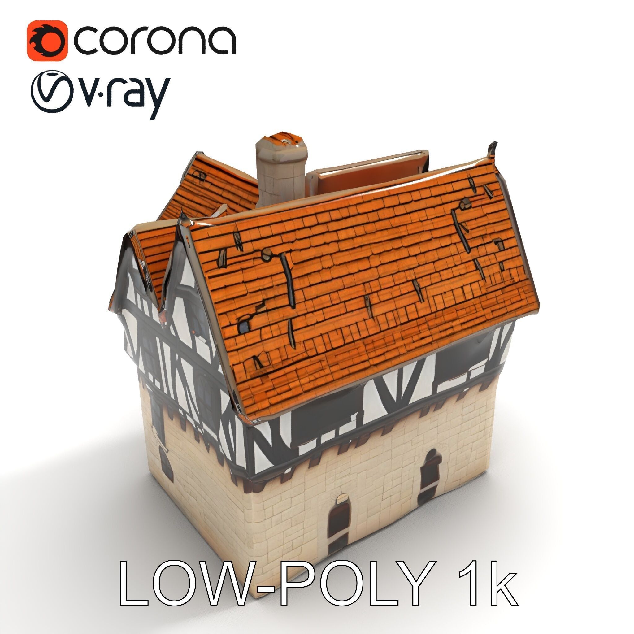 Tudor House Architectural Model Pack Low-poly 3D model_33