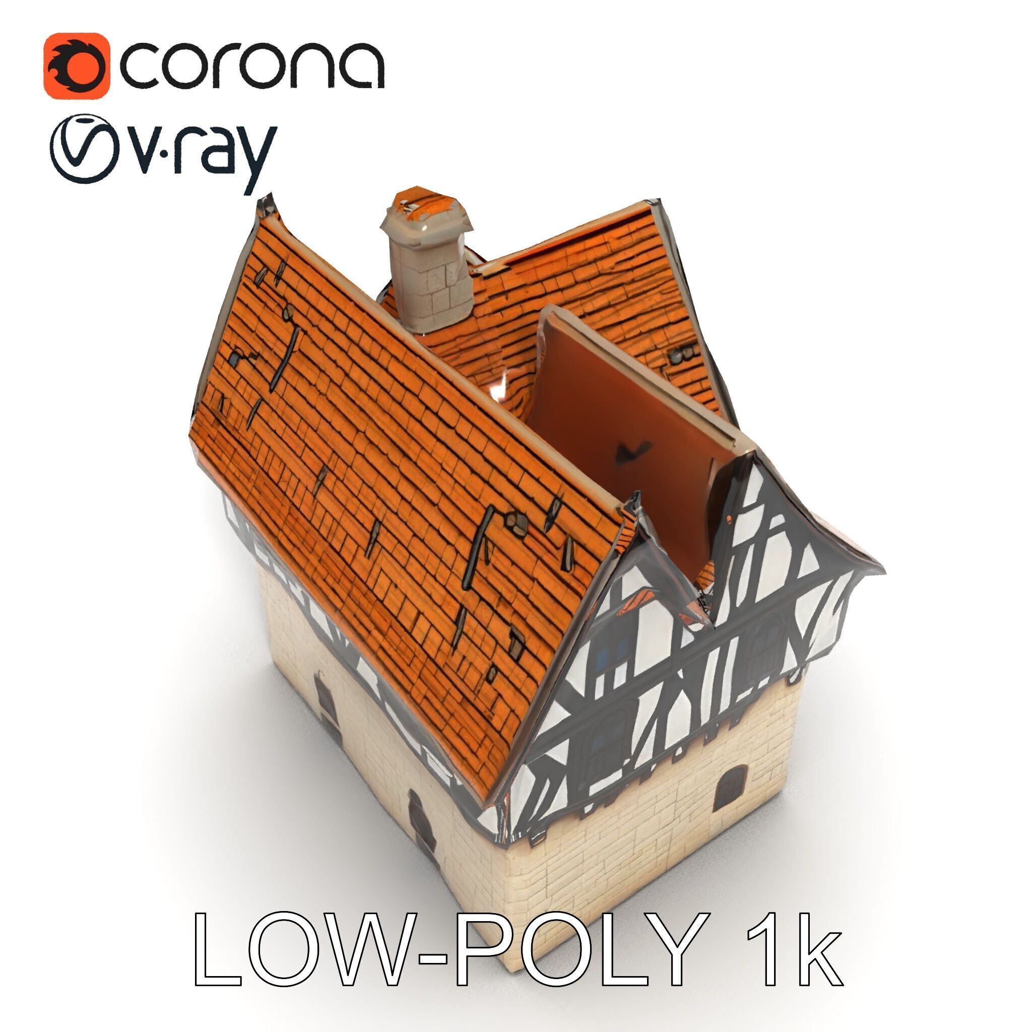 Tudor House Architectural Model Pack Low-poly 3D model_28
