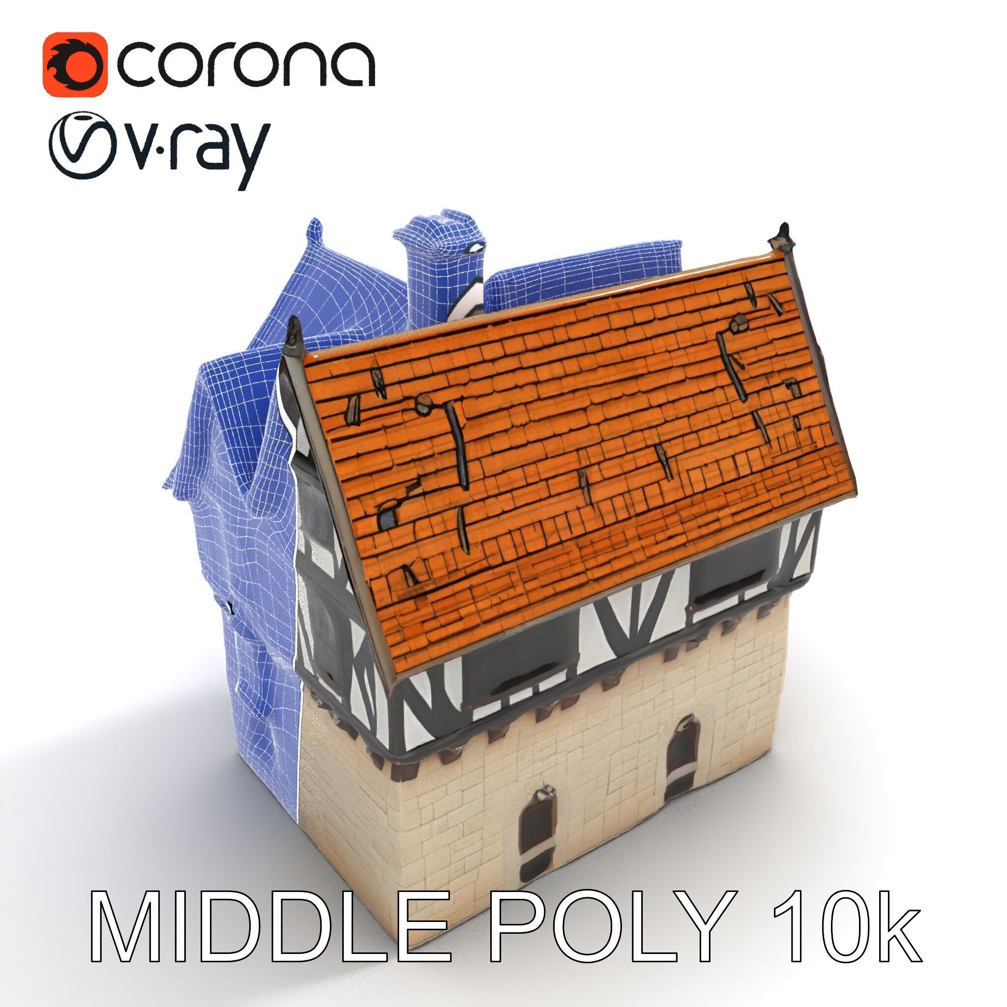 Tudor House Architectural Model Pack Low-poly 3D model_18