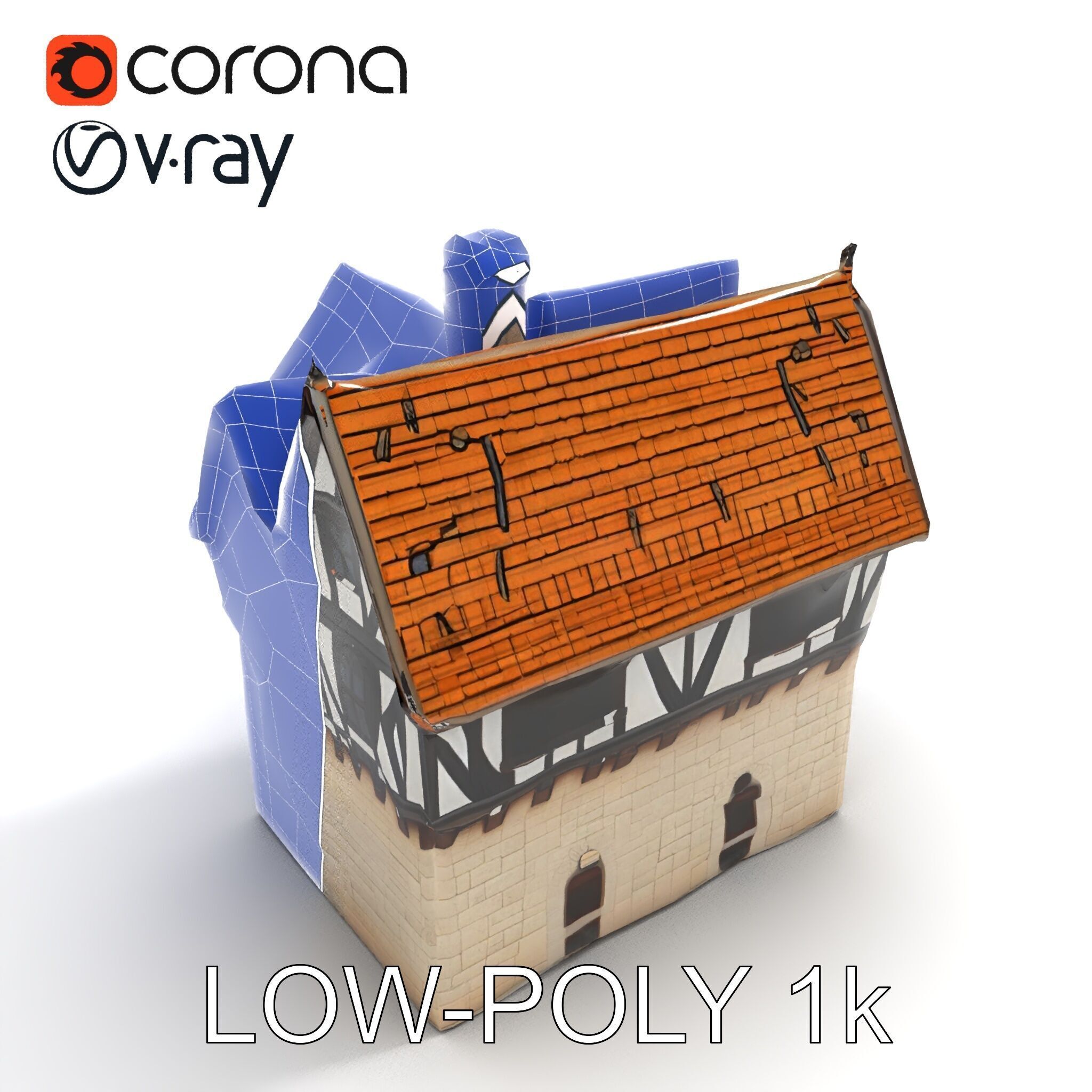Tudor House Architectural Model Pack Low-poly 3D model_22