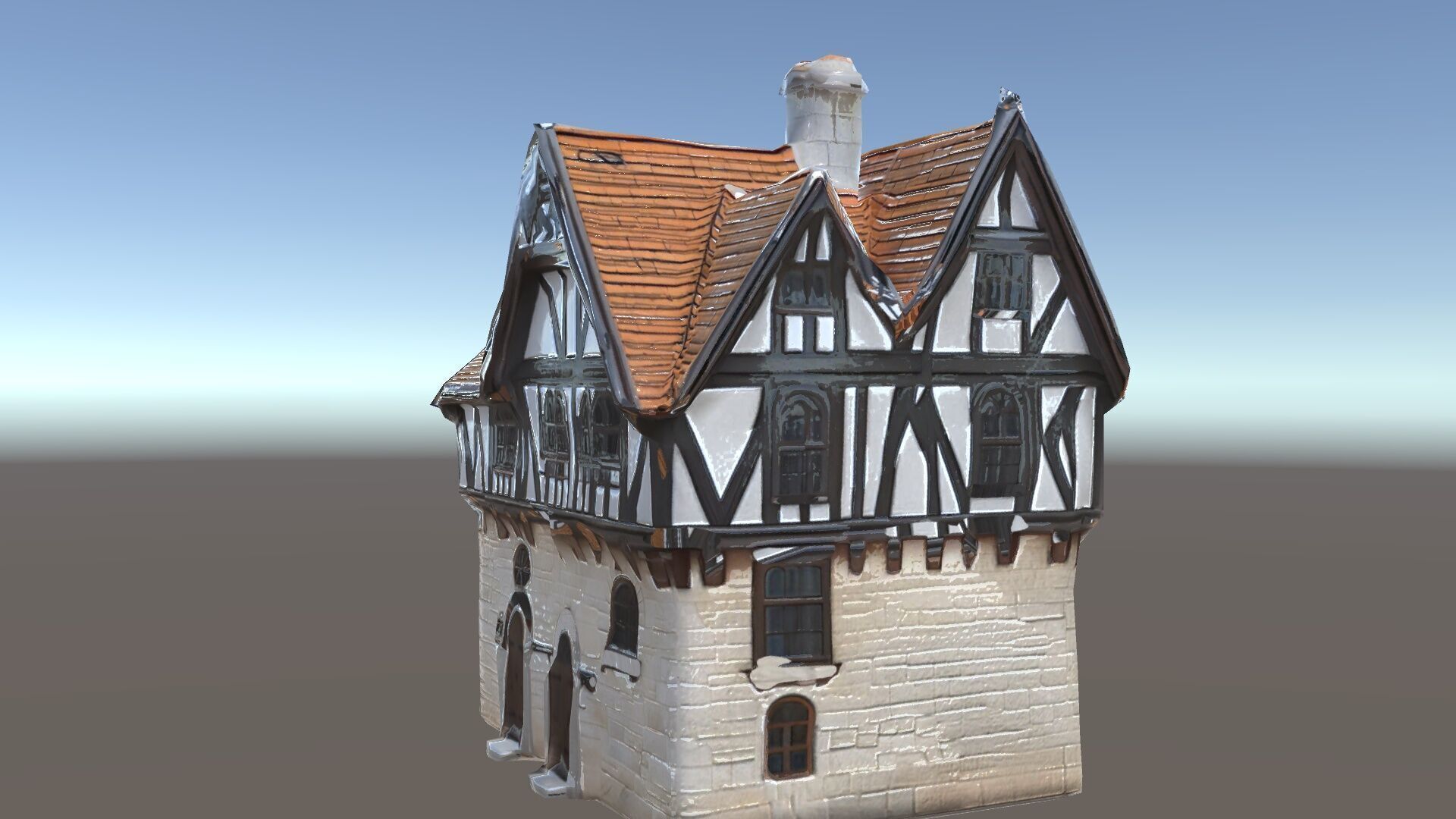 Tudor House Architectural Model Pack Low-poly 3D model_12
