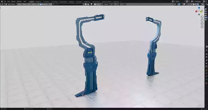 Sci-Fi Utility Pole - Sleek Illumination for Futuristic 