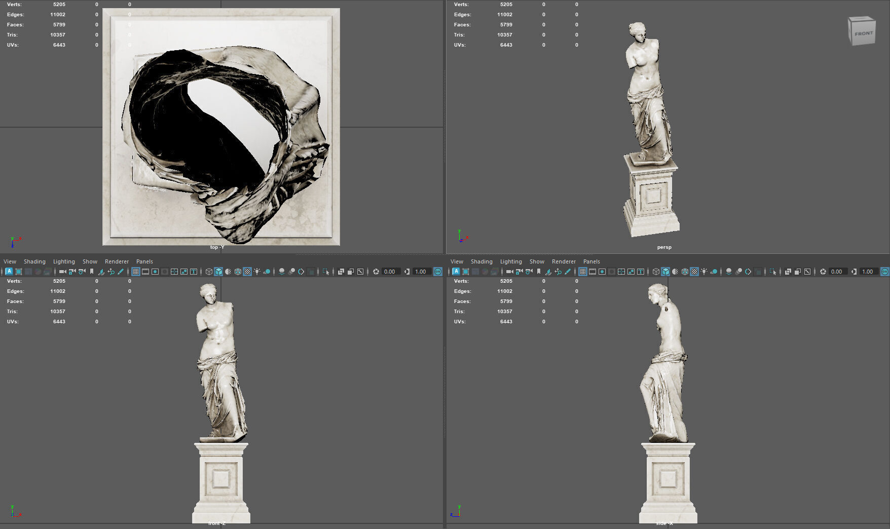 Pedestal with Venus de Milo Low-poly 3D model_8