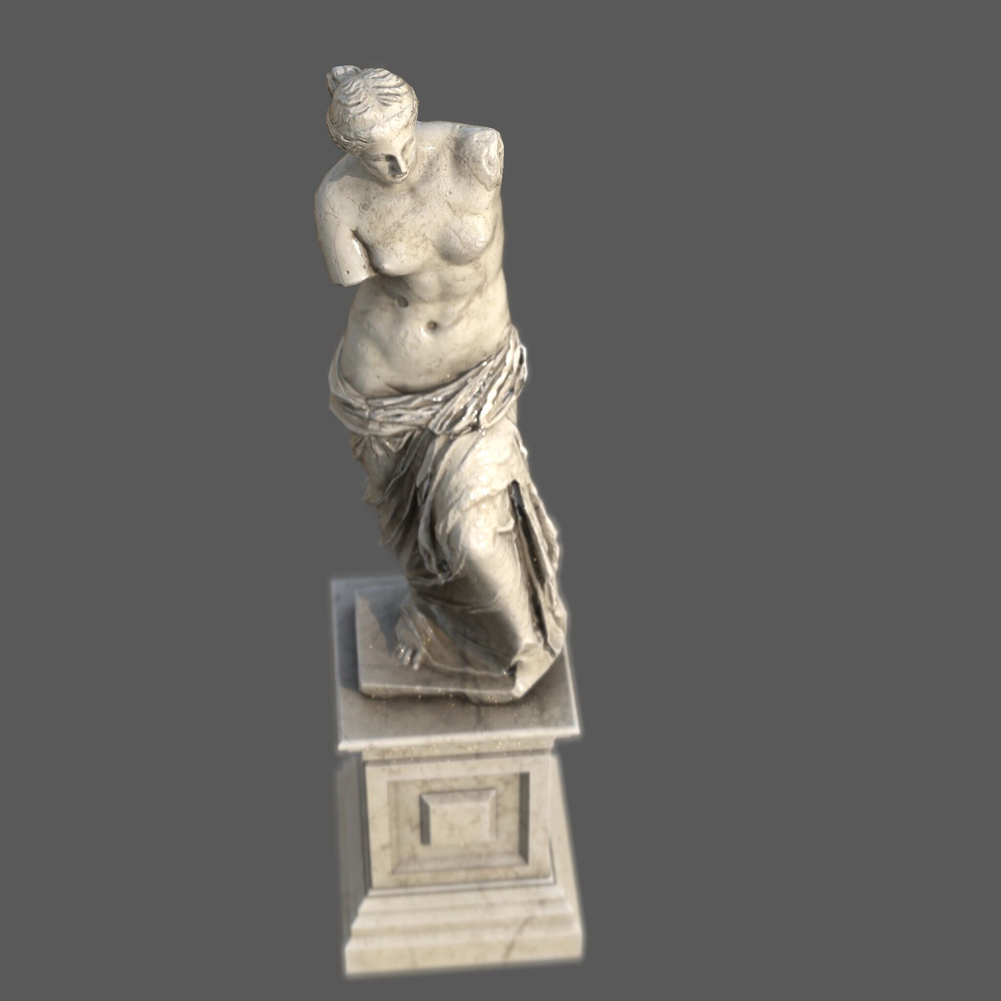 Pedestal with Venus de Milo Low-poly 3D model_2