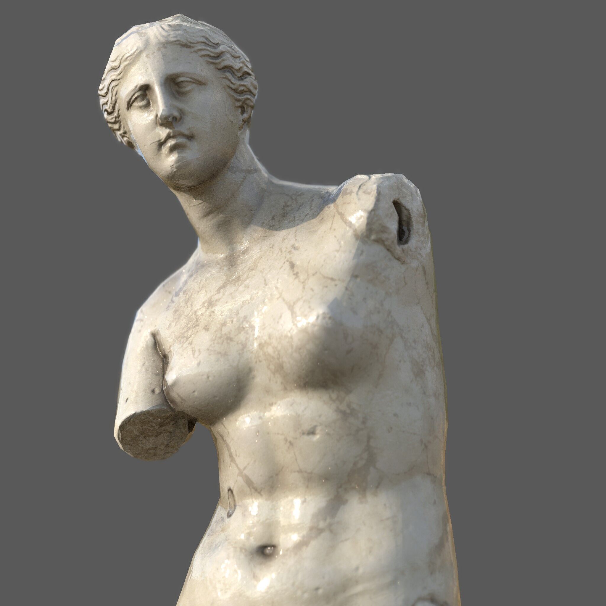 Pedestal with Venus de Milo Low-poly 3D model_4