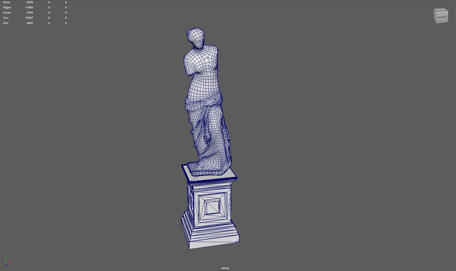 Pedestal with Venus de Milo Low-poly 3D model_7