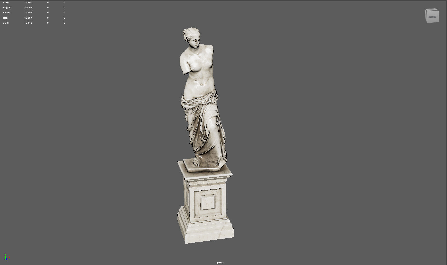 Pedestal with Venus de Milo Low-poly 3D model_5