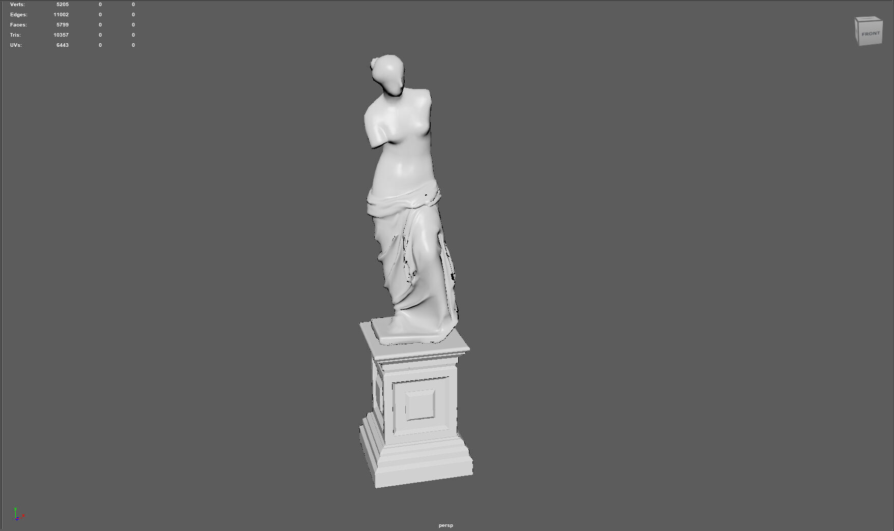 Pedestal with Venus de Milo Low-poly 3D model_6