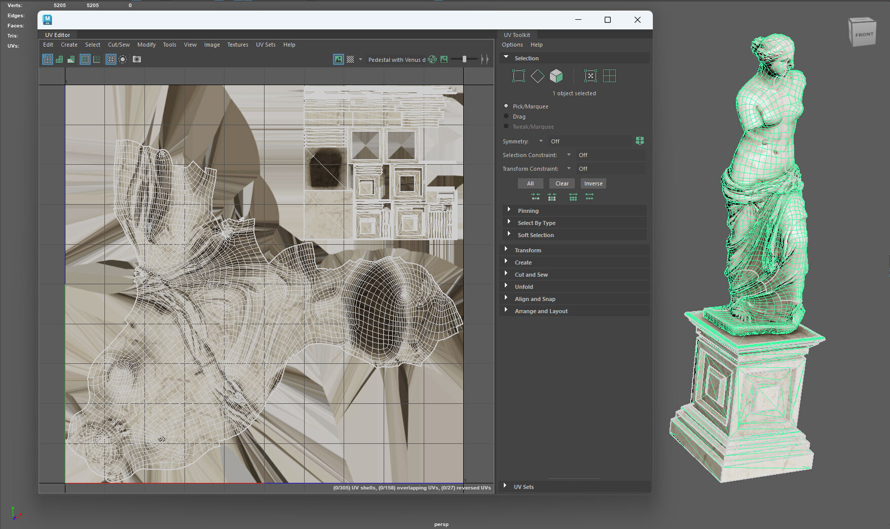 Pedestal with Venus de Milo Low-poly 3D model_11