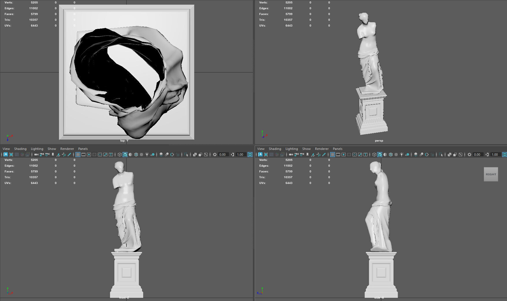 Pedestal with Venus de Milo Low-poly 3D model_9