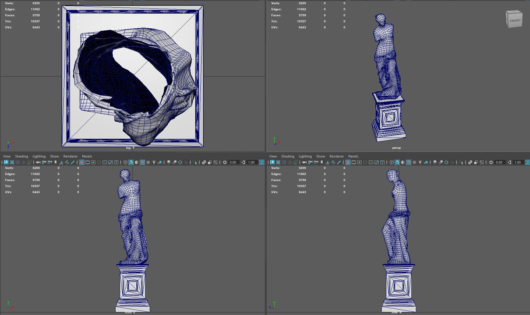 Pedestal with Venus de Milo Low-poly 3D model_10