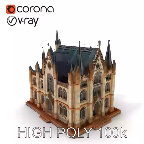 Gothic Cathedral Architecture Model Pack