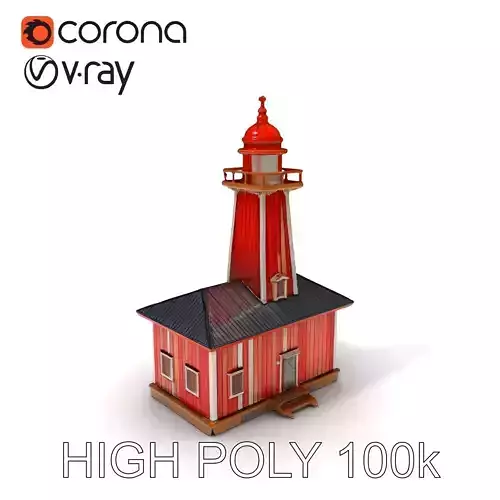 Charming Wooden Lighthouse Model Pack