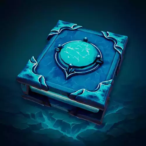 Lowpoly Stylized Ice Magic Spellbook Animated and GameReady Low-poly 3D model