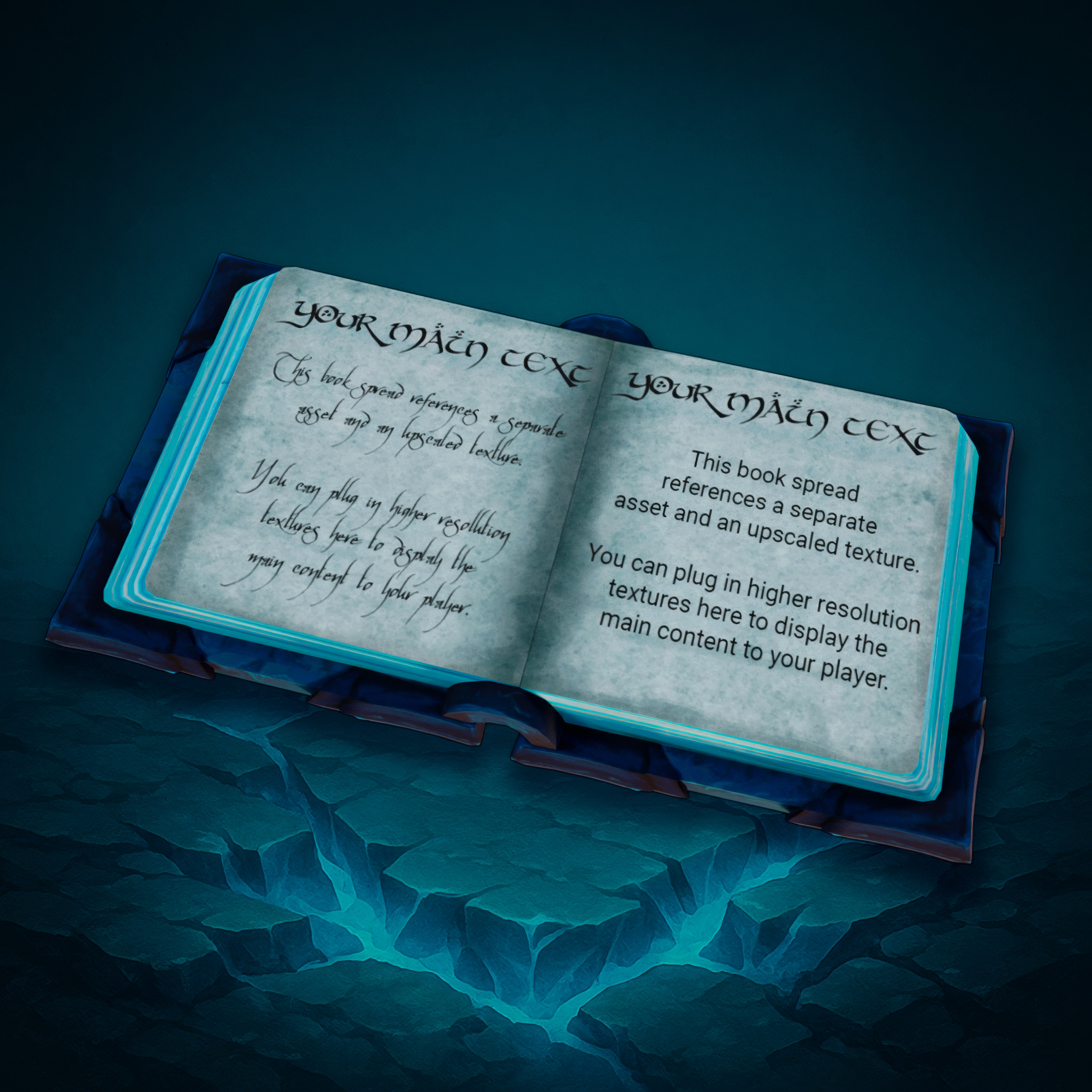 Lowpoly Stylized Ice Magic Spellbook Animated and GameReady Low-poly 3D model_3